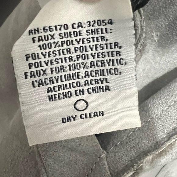 Anthropologie Faux Fur Fleece Jacket double sided gray suede charcoal and gray - Picture 7 of 14